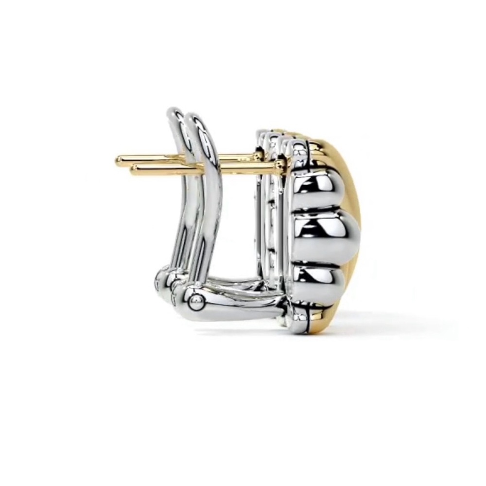 LAGOS Embrace Two-Tone X Omega Clip 11MM Earrings - Picture 11 of 12